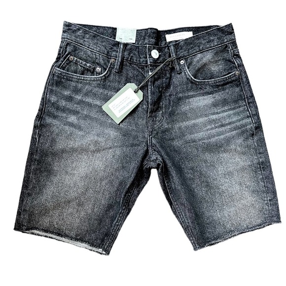 All Saints Other - All Saints Men Switch Black Denim Shorts Button Fly Frayed Hem Multiple Size NWT